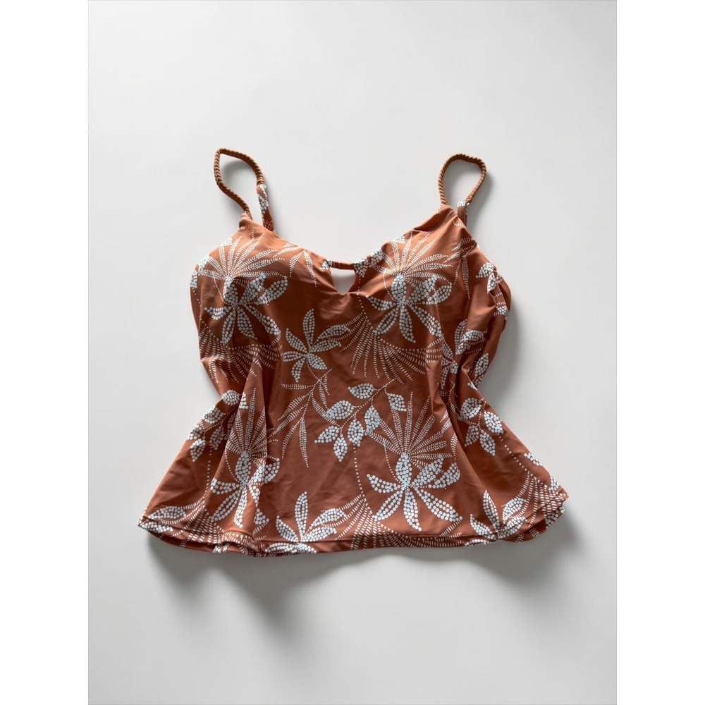 Shade & Shore Women Terracotta Floral Tankini Top Size M 8-10 NWT